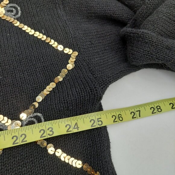 Work In Progress Women’s Black Sweater Size XL 18 / 20 Sequins Bow - Picture 5 of 8